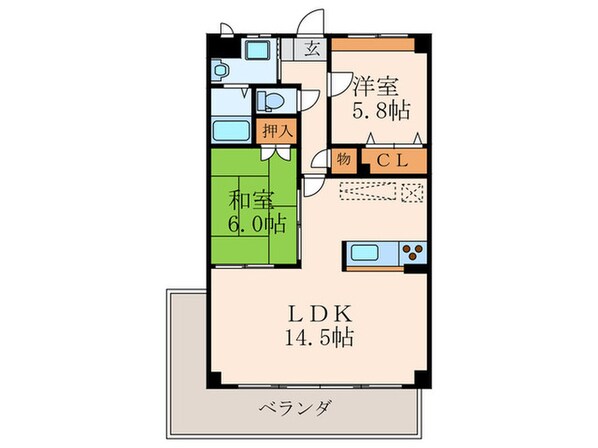 ニューガイア高野の物件間取画像